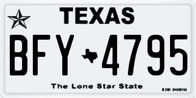 TX license plate BFY4795