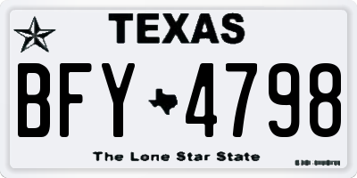 TX license plate BFY4798