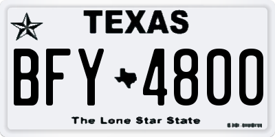 TX license plate BFY4800