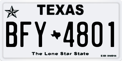 TX license plate BFY4801