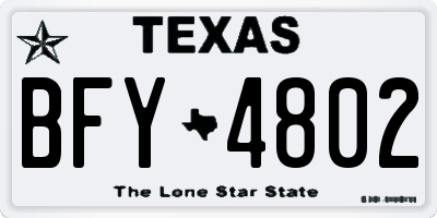 TX license plate BFY4802