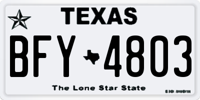 TX license plate BFY4803