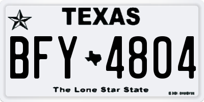 TX license plate BFY4804