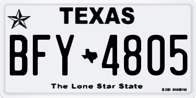 TX license plate BFY4805