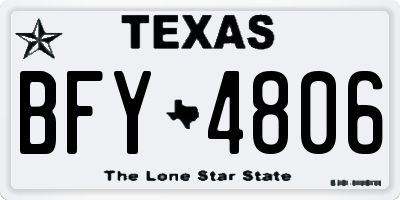 TX license plate BFY4806