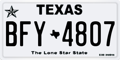 TX license plate BFY4807