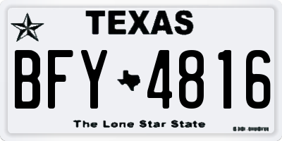 TX license plate BFY4816
