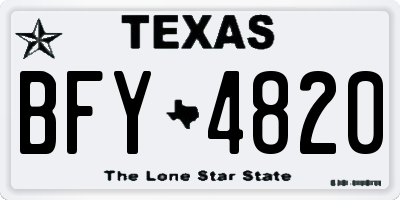 TX license plate BFY4820