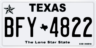 TX license plate BFY4822