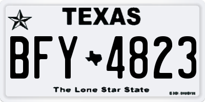 TX license plate BFY4823