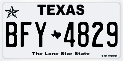 TX license plate BFY4829
