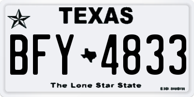 TX license plate BFY4833