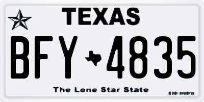 TX license plate BFY4835