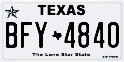 TX license plate BFY4840