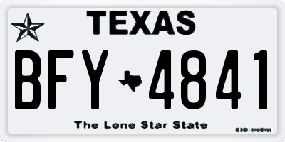 TX license plate BFY4841