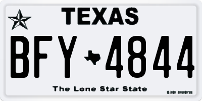 TX license plate BFY4844
