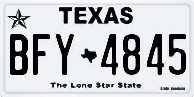 TX license plate BFY4845