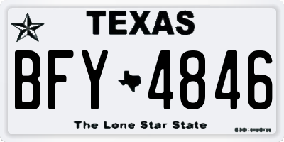 TX license plate BFY4846