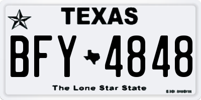 TX license plate BFY4848