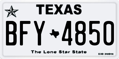 TX license plate BFY4850
