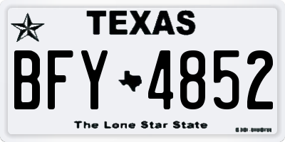 TX license plate BFY4852