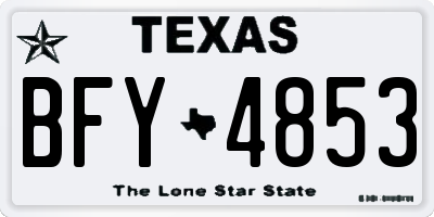 TX license plate BFY4853