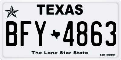 TX license plate BFY4863