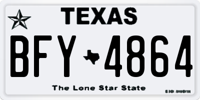 TX license plate BFY4864