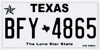 TX license plate BFY4865
