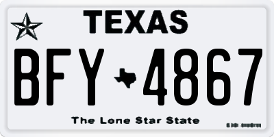 TX license plate BFY4867