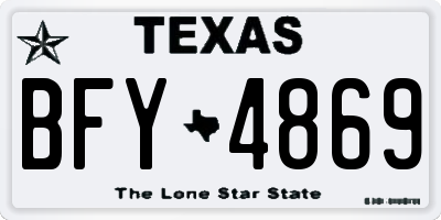TX license plate BFY4869