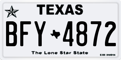 TX license plate BFY4872