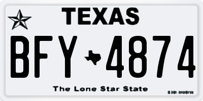 TX license plate BFY4874