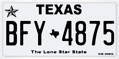 TX license plate BFY4875
