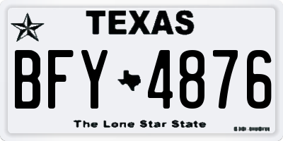 TX license plate BFY4876