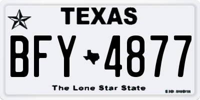 TX license plate BFY4877