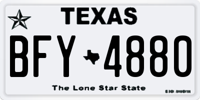 TX license plate BFY4880
