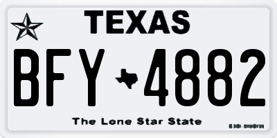 TX license plate BFY4882