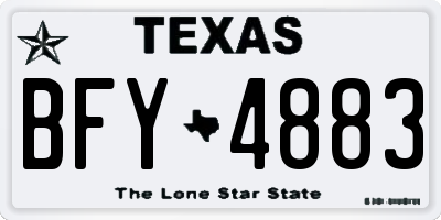 TX license plate BFY4883