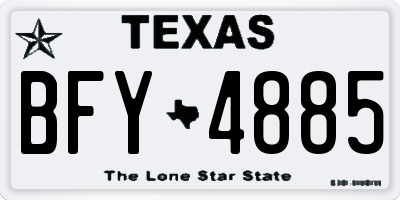 TX license plate BFY4885