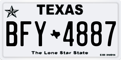 TX license plate BFY4887