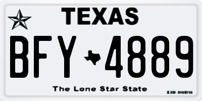 TX license plate BFY4889