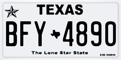 TX license plate BFY4890