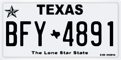 TX license plate BFY4891