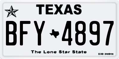 TX license plate BFY4897