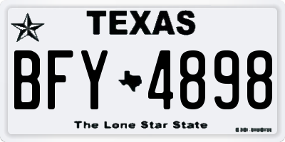 TX license plate BFY4898