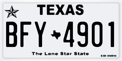 TX license plate BFY4901