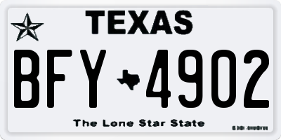 TX license plate BFY4902