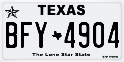 TX license plate BFY4904