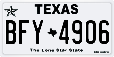 TX license plate BFY4906
